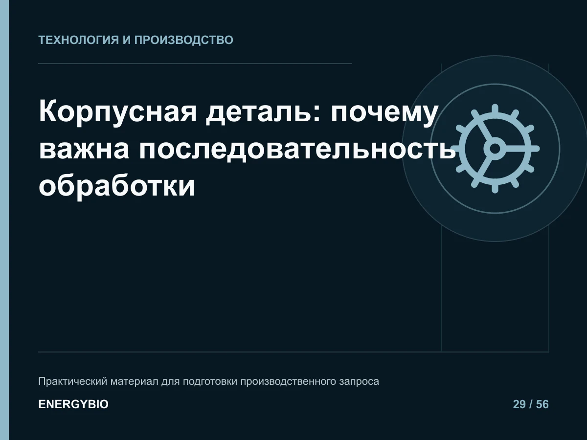 Корпусная деталь: почему важна последовательность обработки: практическая памятка
